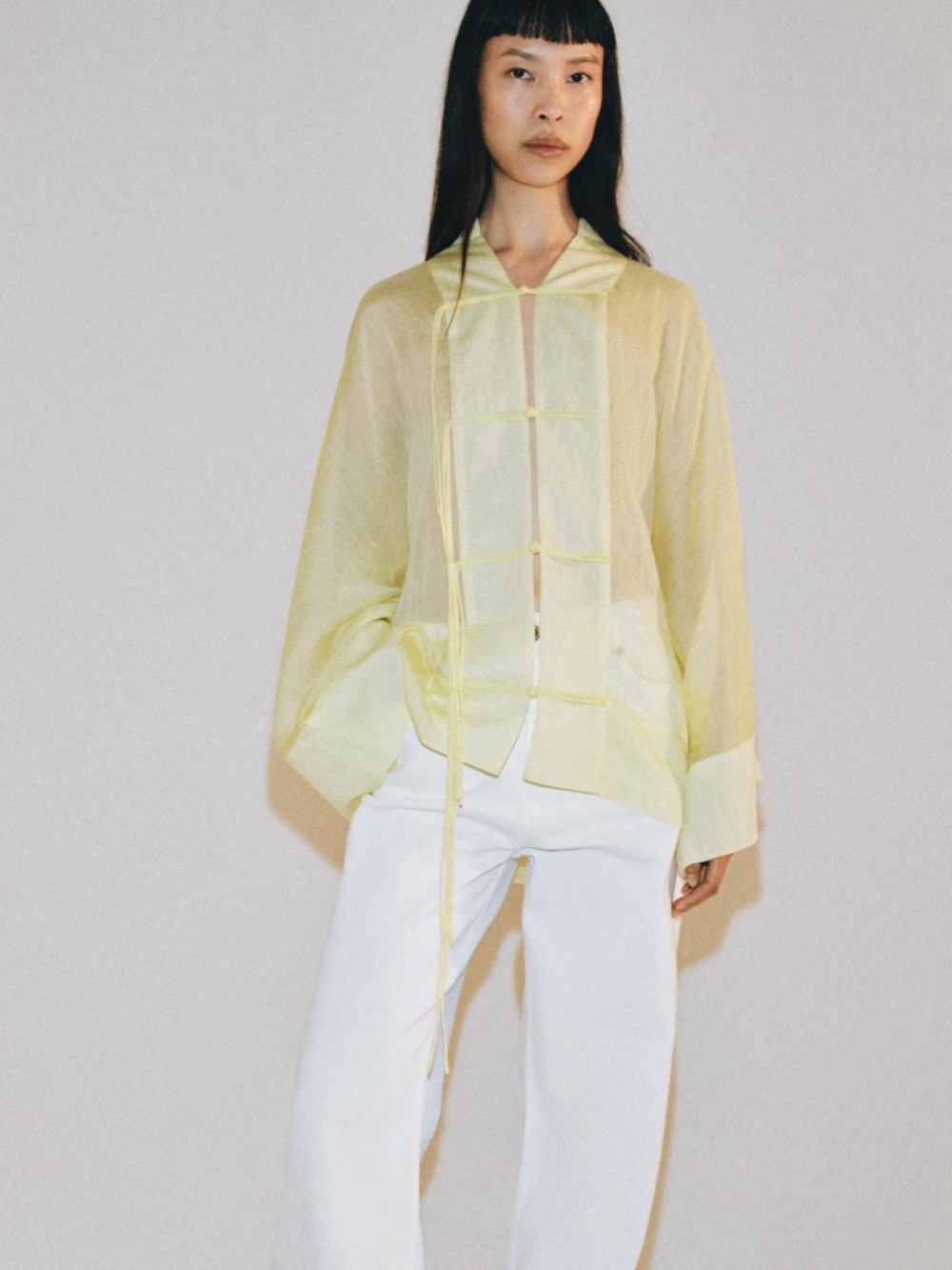 Zara FLOWY FROG CLASP BLOUSE ZW COLLECTION ZW woman collection 0340/004/300